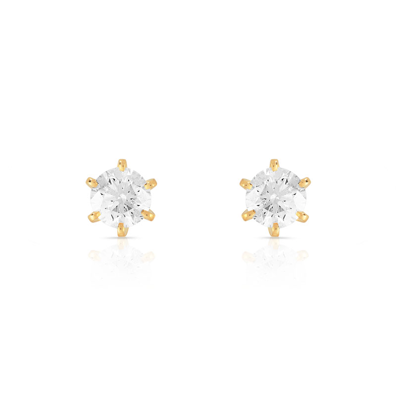 Boucles d'oreilles or 750 jaune diamant