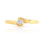 Bague solitaire or 750 jaune diamant 20/100e de ca - vue 3