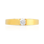 Bague solitaire or 750 jaune diamant 20/100e de ca - vue 3