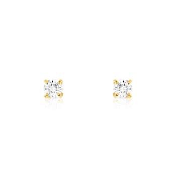 Boucles d'oreilles or 750 jaune diamant H/P1
