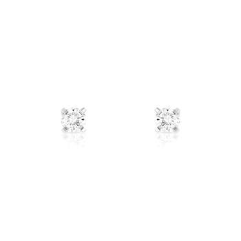 Boucles d'oreilles or 750 blanc diamant H/P1