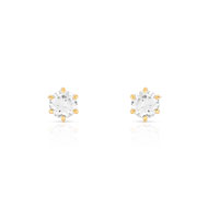 Boucles d'oreilles or 750 jaune diamant H/P1