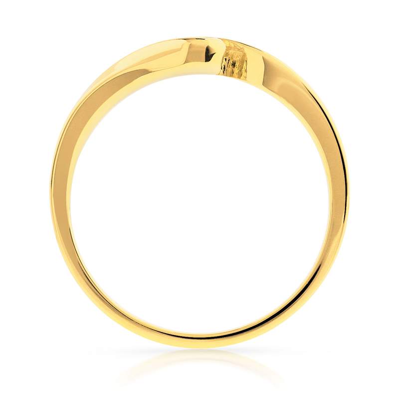 Bague solitaire or 750 jaune diamant 15/100e ct - vue 2