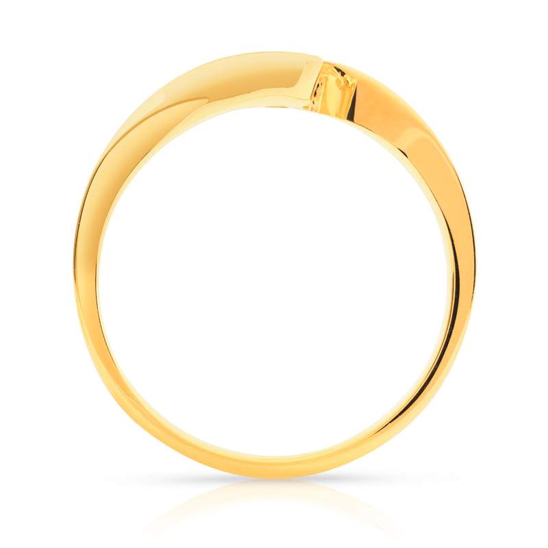 Bague solitaire or 750 jaune diamant 30/100e de ca - vue 2