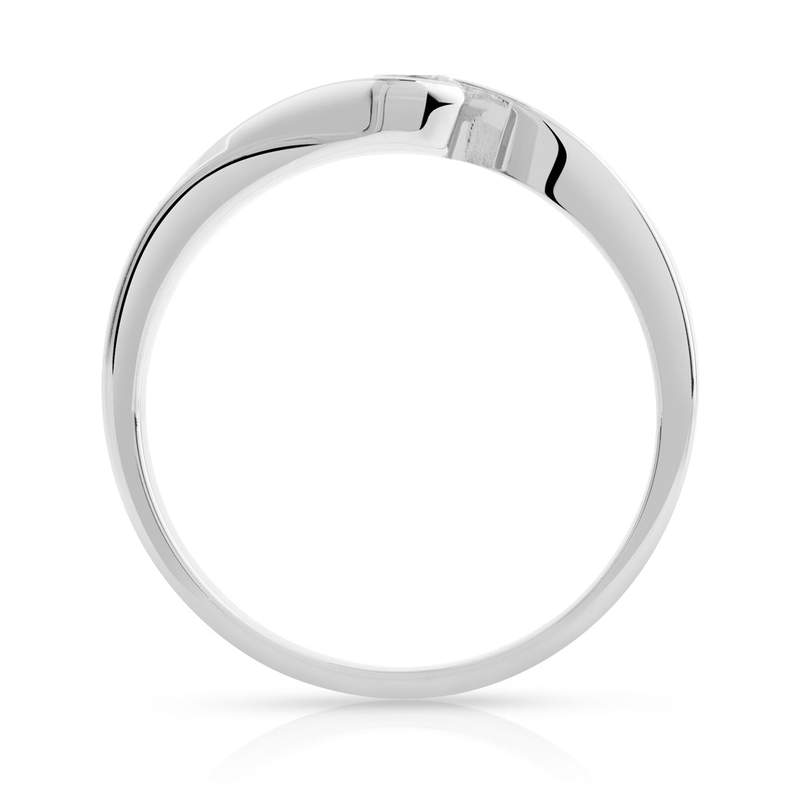Bague solitaire or 750 blanc diamant 30/100e de ca - vue 2