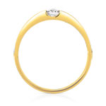Bague solitaire or 750 jaune diamant 15/100e de ca - vue 2