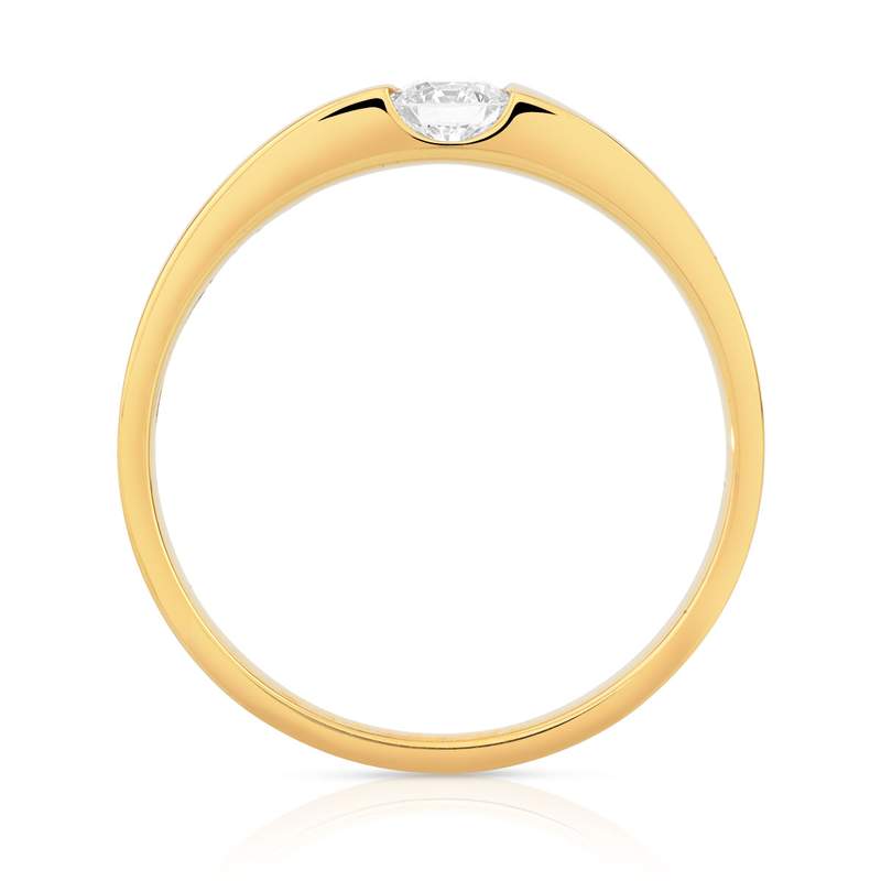 Bague solitaire or 750 jaune diamant 20/100e de ca - vue 2