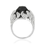 Bague argent 925 pierre imitation noire et zirconias - vue 2