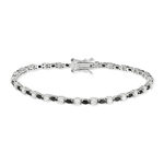 Bracelet argent 925 pierres imitation noires et zirconias 18 cm - vue 2