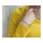 Bracelet argent 925 pierres imitation noires et zirconias 18 cm - vue porté 2