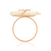 Bague or jaune 375 fleur nacre et diamant - vue V2