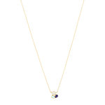 Collier or jaune 375 fleur nacre et pierres fines 45 cm - vue 2