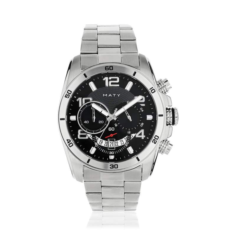 Montre homme chronographe acier - vue 1