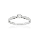 Bague argent diamant - vue 1