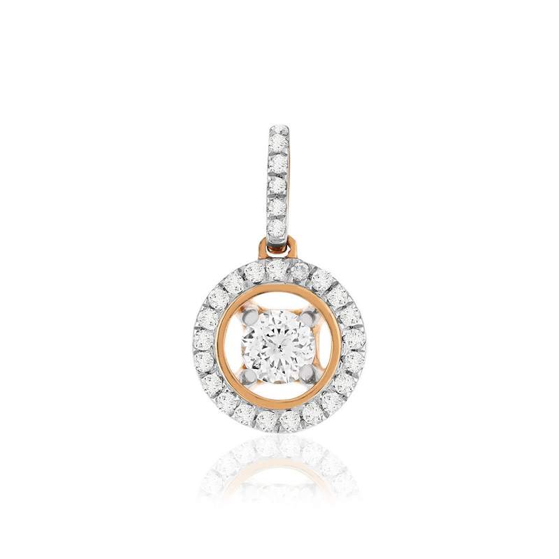 Pendentif or 375 diamant - vue 1