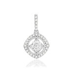 Pendentif or blanc 375 diamant - vue 1