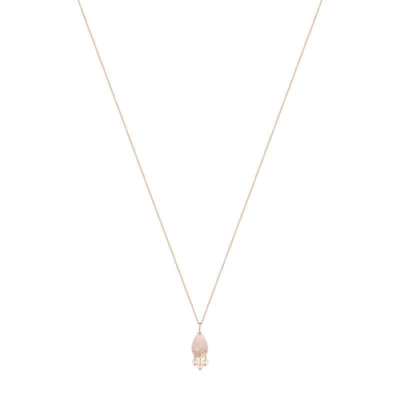 Collier or rose 375 nacre et perle - vue 2