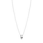 Collier argent 925 tête de mort maille boule 50 cm - vue 2