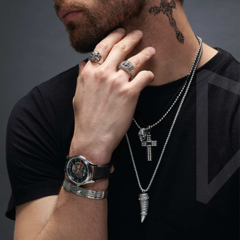 Collier argent 925 tête de mort maille boule 50 cm