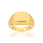 Chevalière plaqué or ovale - vue 1