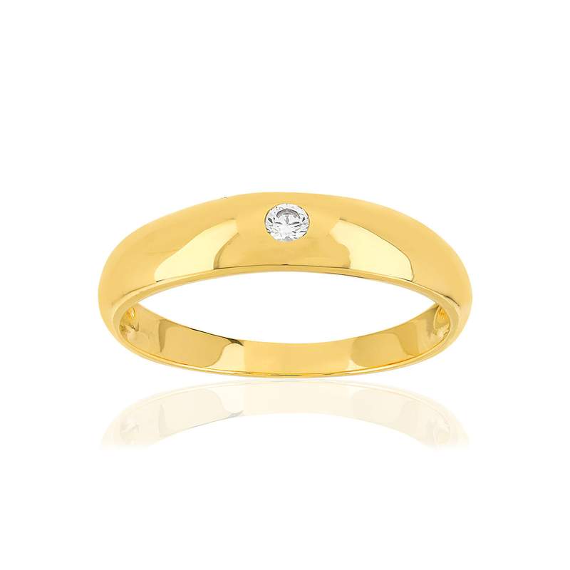 Bague plaqué or zirconia - vue 1
