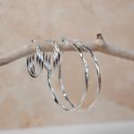 Créoles argent 925 torsadées 54 mm - vue D1