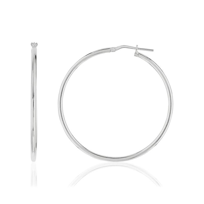 925 zilveren creolen 43,7 mm - afbeelding 1