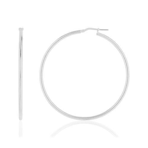 Créoles argent 925 striées 54 mm