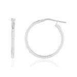 Créoles argent 925 striées 25 mm - vue 1