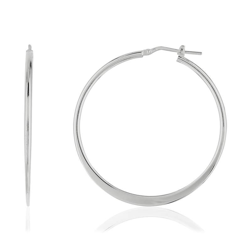 Créoles argent 925 40 mm - vue 1