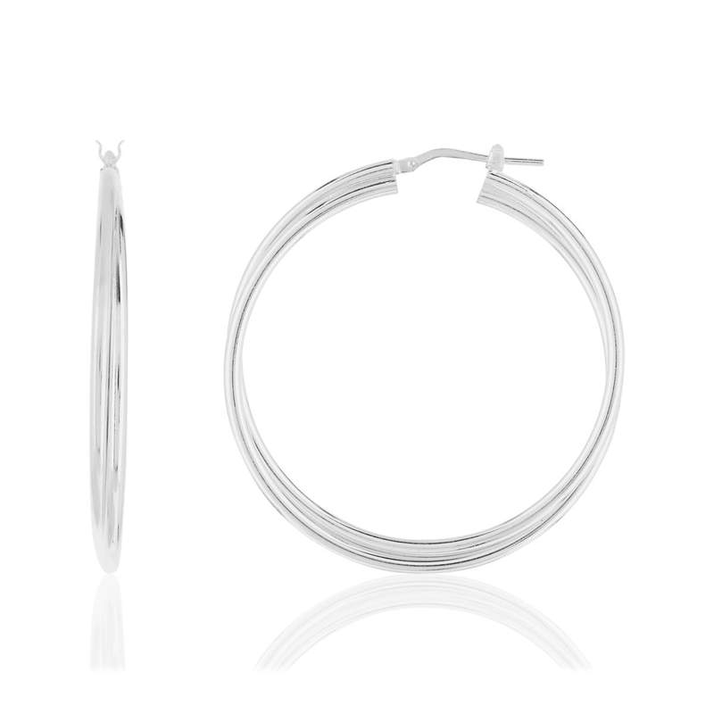 Créoles argent 925 40 mm - vue 1