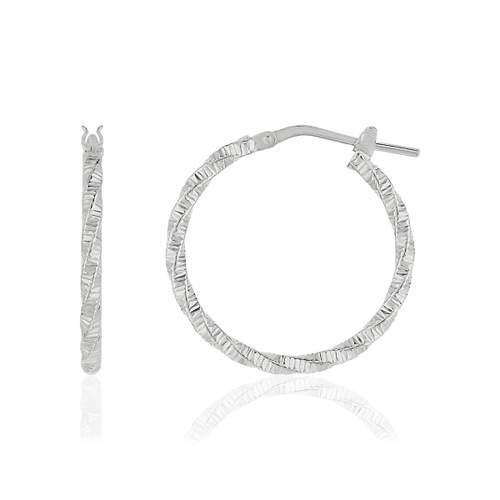 Créoles argent 925 torsadées 23.80 mm