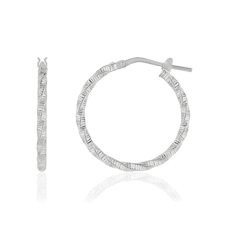 Créoles argent 925 torsadées 23.80 mm - vue 1
