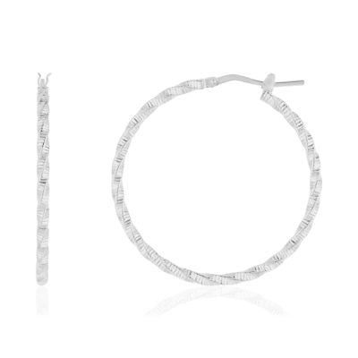 Créoles argent 925 torsadées 34.15 mm