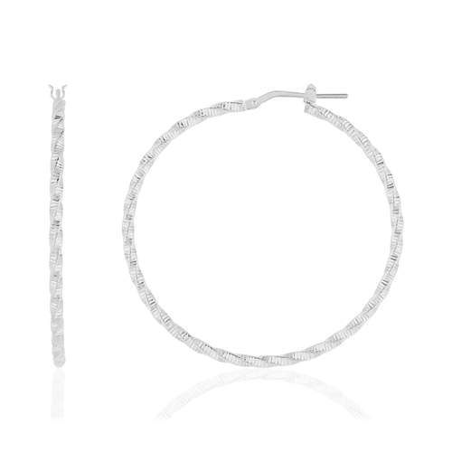 Créoles argent 925 torsadées 45 mm