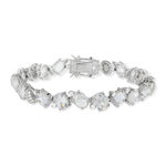 Bracelet argent zirconias 19 cm - vue 1