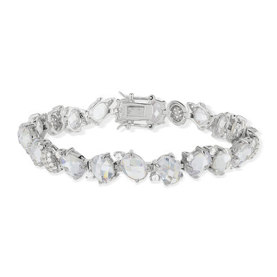 Silver bracelet zirconias 19 cm