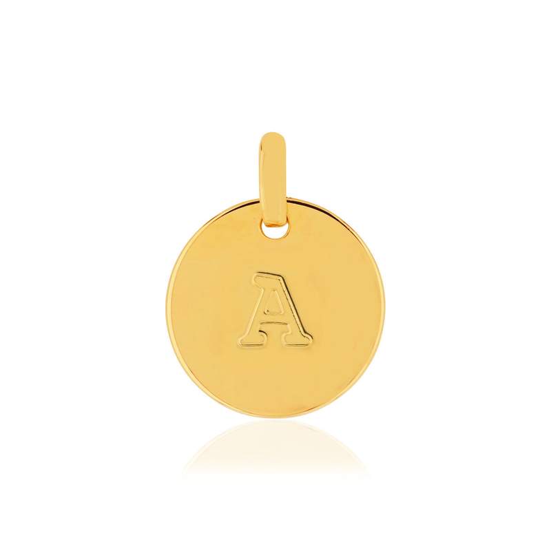 Gold-plated alphabet medallion - view 1