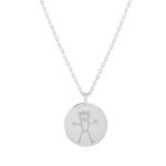 Collier en argent 925 médaille ronde à graver - vue 1