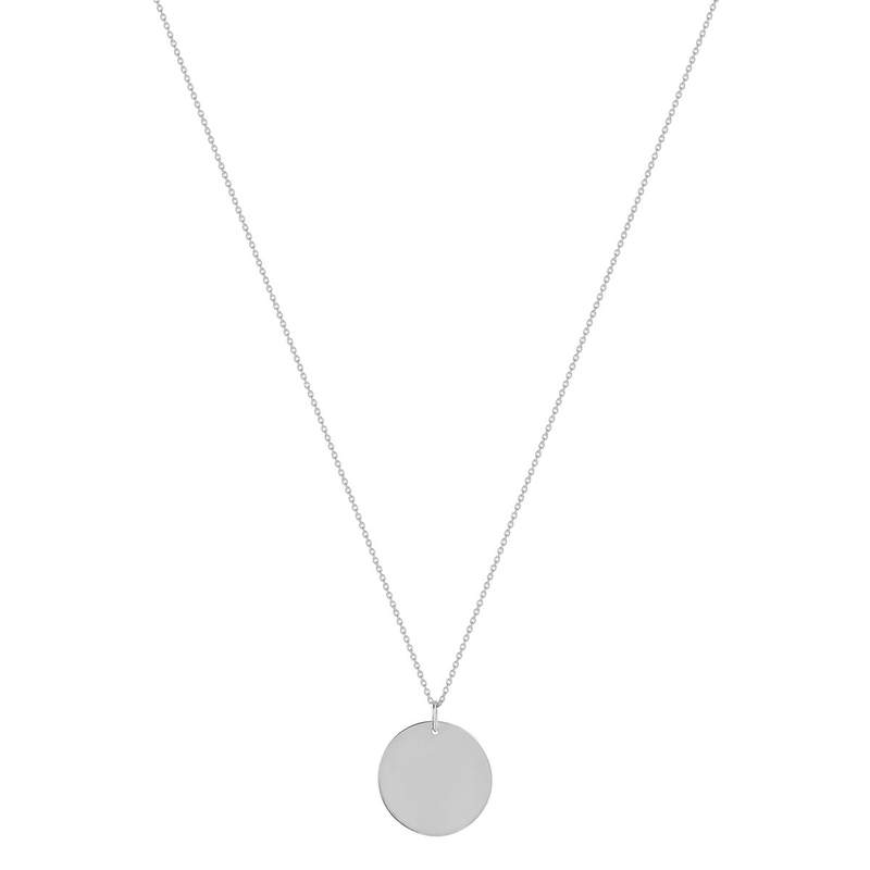 Collier en argent 925 médaille ronde à graver - vue 1