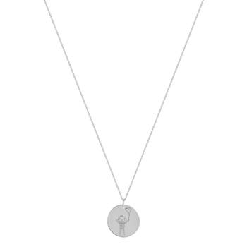 Collier en argent 925 médaille ronde à graver
