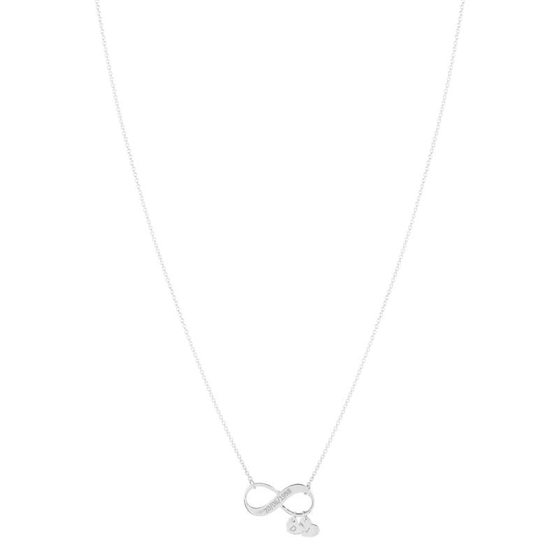 Collier argent 925 infini pampilles coeurs personnalisable 45 cm - vue 2
