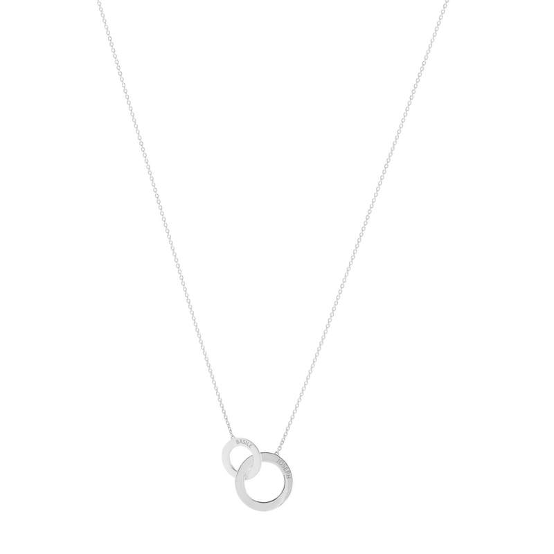 Collier en argent 925 disques entrelacés personnalisables 45 cm - vue 2