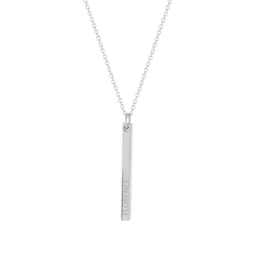 Collier argent 925 plaque personnalisable 45 cm