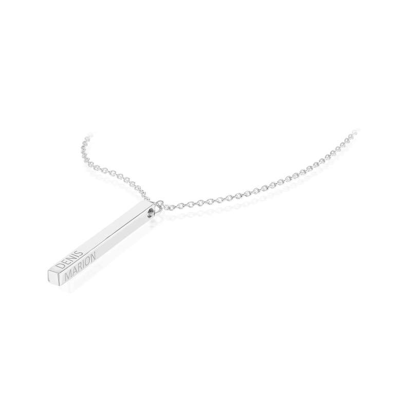 Collier argent 925 plaque personnalisable 45 cm - vue 4