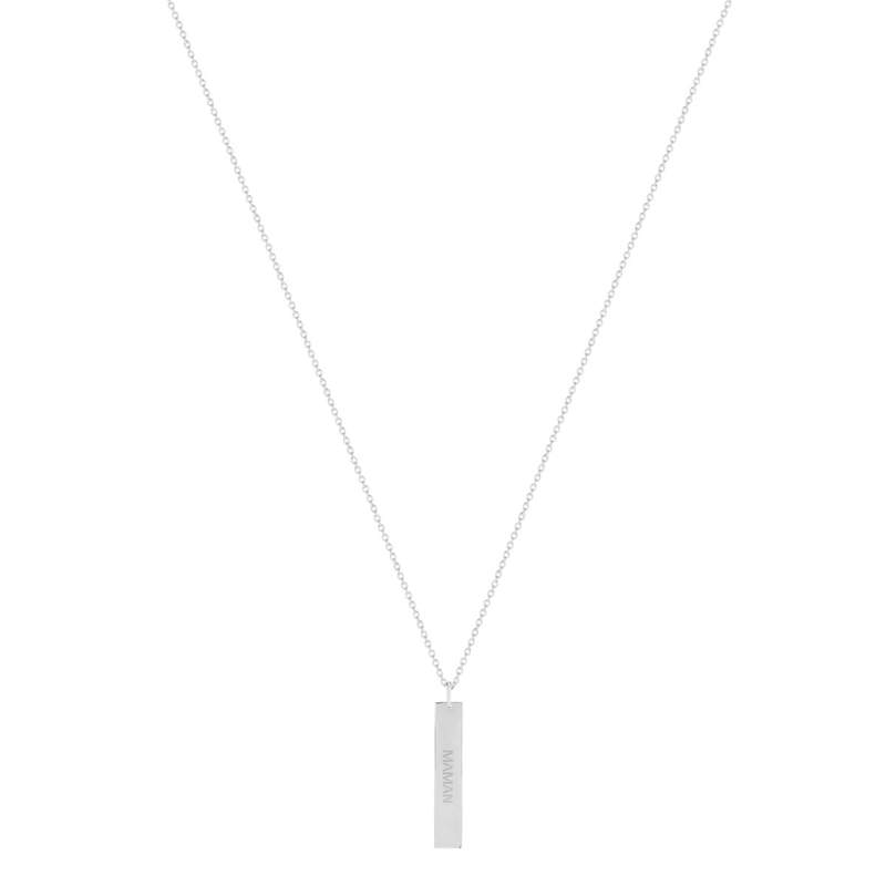 Collier argent 925 plaque personnalisable 45 cm - vue D2