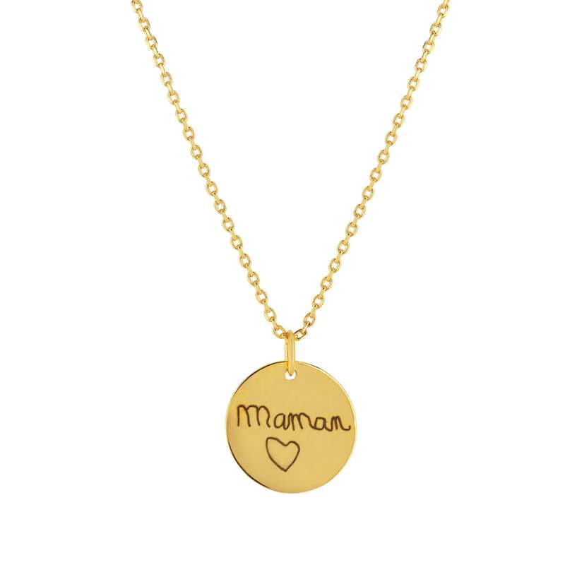 Collier plaqué or médaille personnalisable 45 cm - vue 1