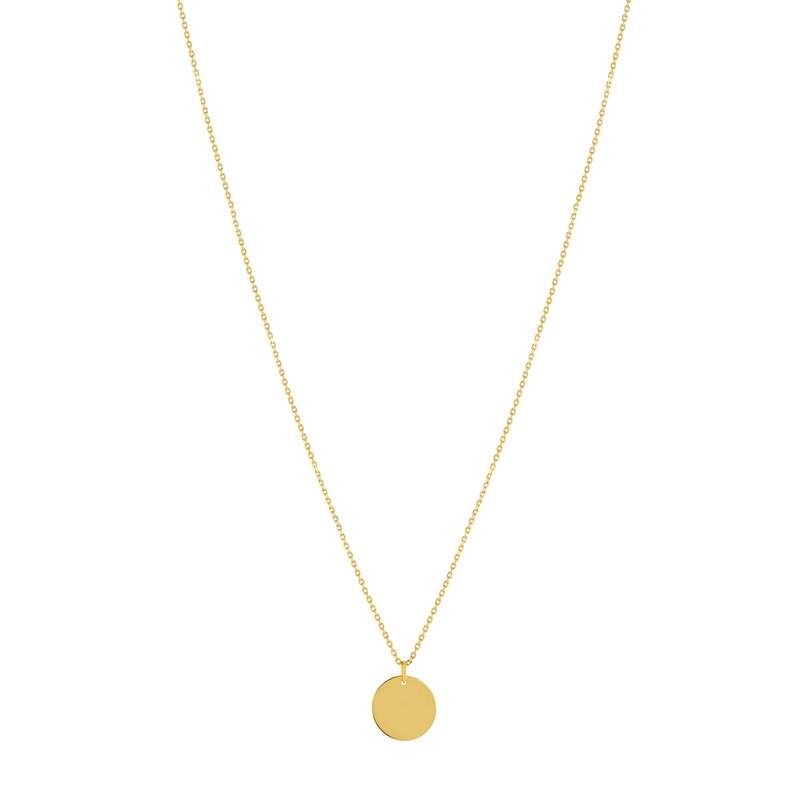 Collier plaqué or médaille personnalisable 45 cm - vue D2
