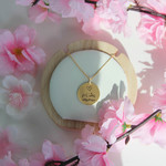 Collier plaqué or médaille personnalisable 45 cm - vue D1