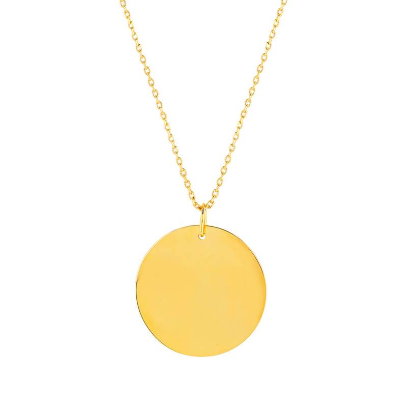 Collier plaqué or médaille personnalisable 45 cm - vue 1